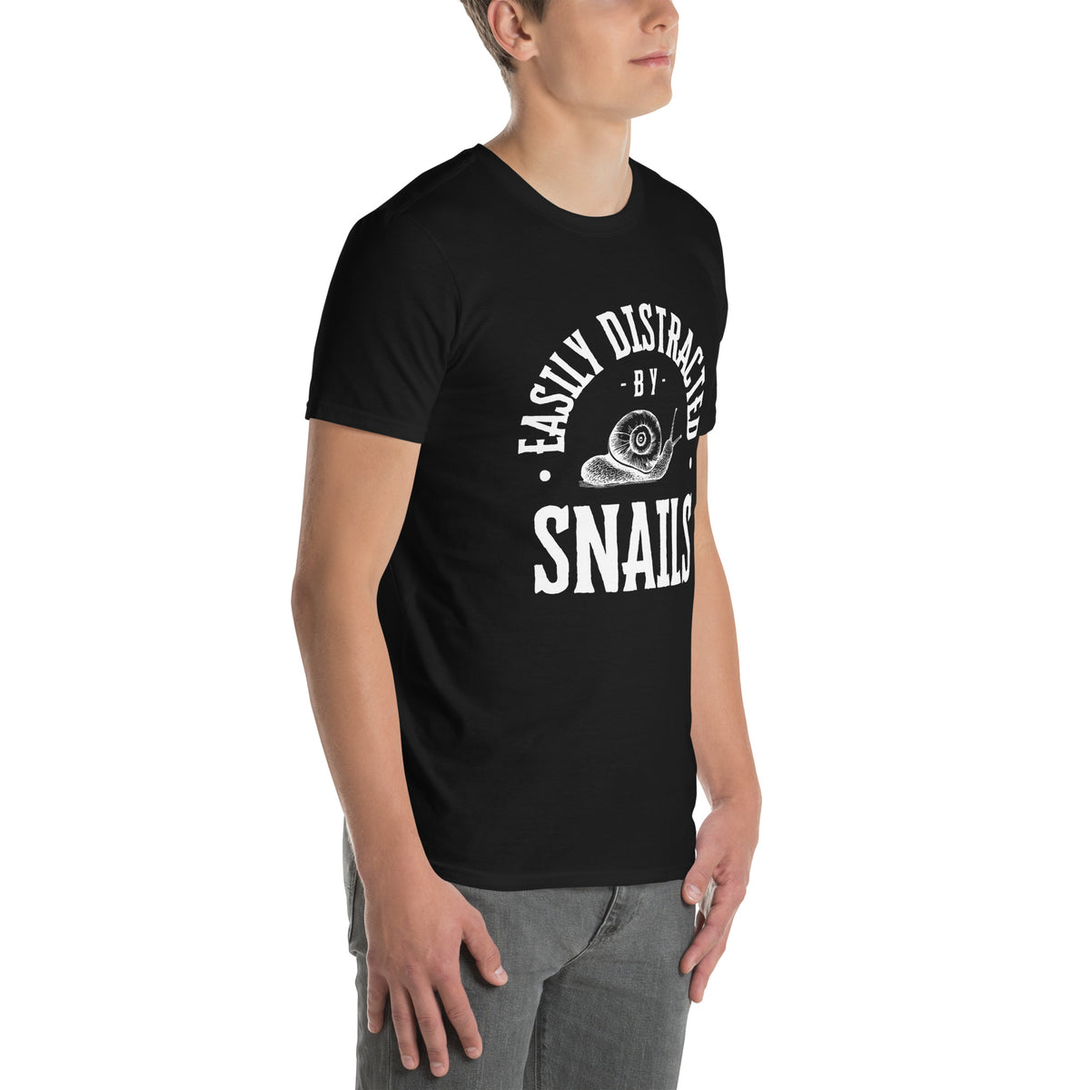 Easily Distracted by Snails - Short-Sleeve Unisex Funny meme T-Shirt men